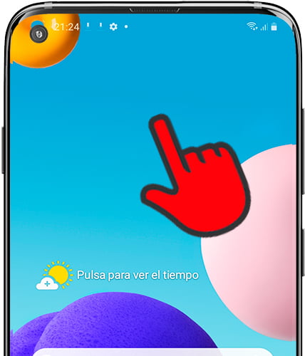 Mantener pulsado en pantalla de inicio Samsung