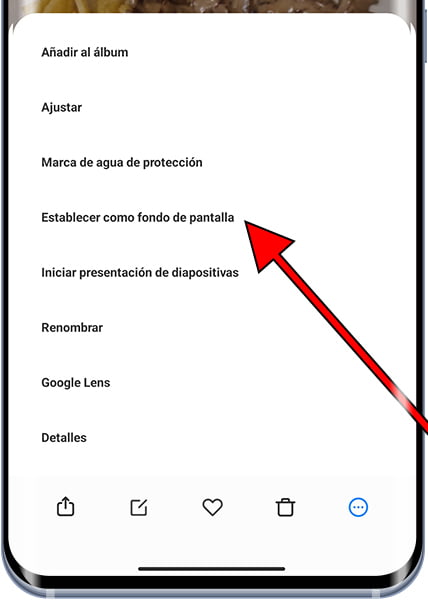 Fijar como fondo de pantalla desde la galería en Xiaomi