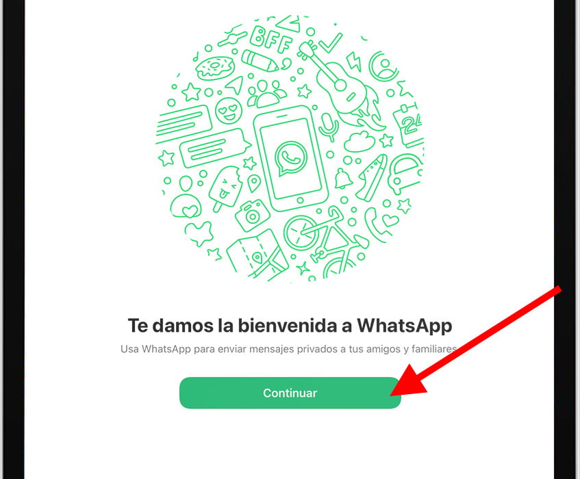 Bienvenida WhatsApp de iPad