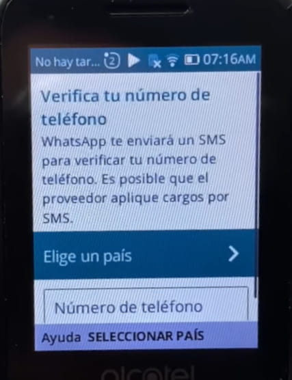 Introducir número de teléfono en WhatsApp