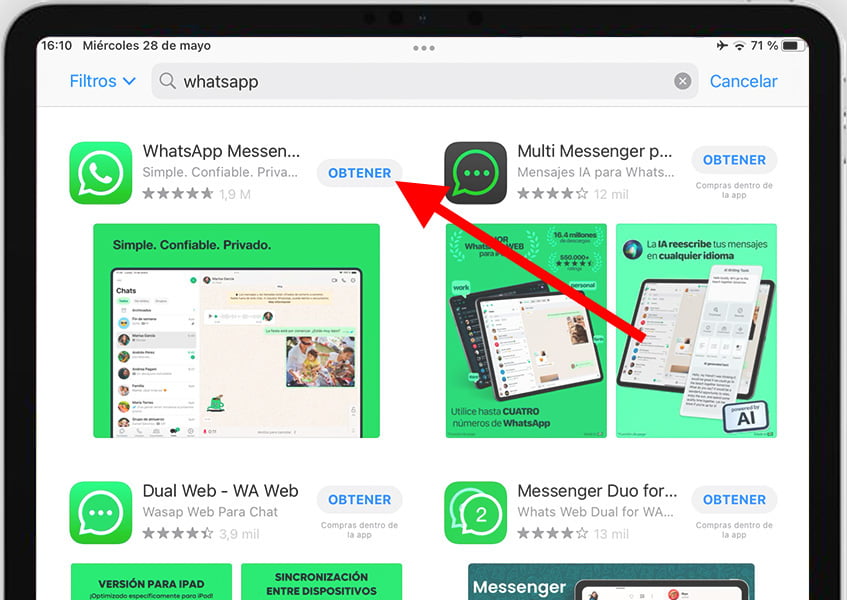 Obtener WhatsApp